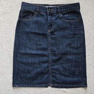 Old Navy High Rise Denim Skirt Womens 4 Dark Blue
